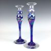 Candlestick Pair in Blue by Rosetree Glass Studio - Image 2